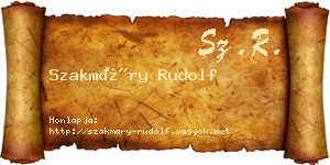 Szakmáry Rudolf névjegykártya